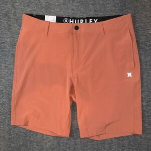 Hurley All Day Hybrid Short Redwood 4-Way Stretch Reflective Logo Mens Sz 40 NEW